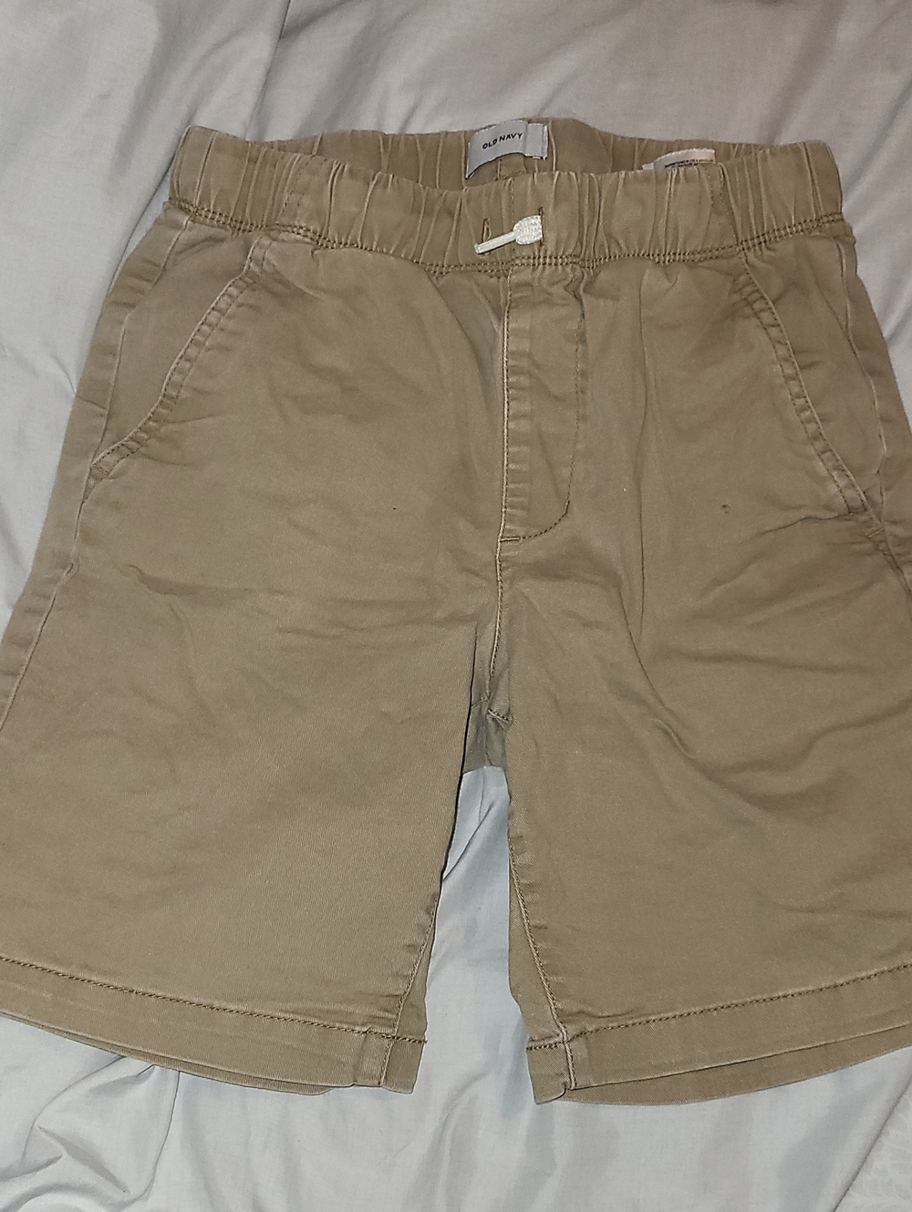 Old Navy Boys Elastic Waist Khaki Shorts - Beige - Picture 1 of 3